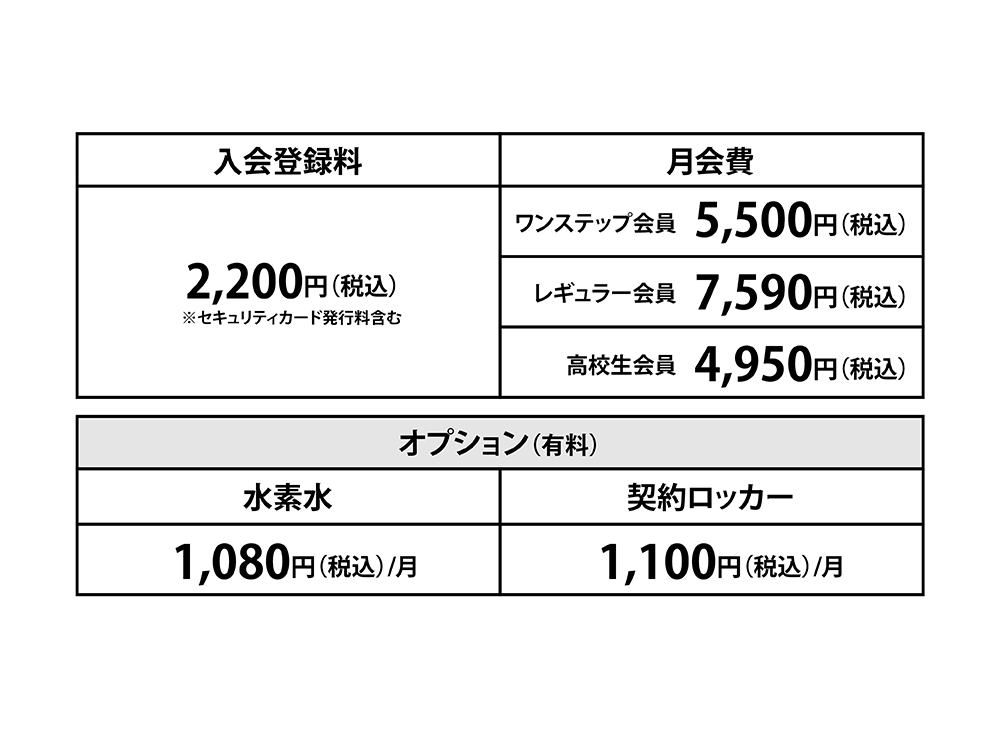 料金表